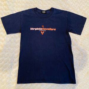 UVA Cavaliers University of Virginia Lacrosse Lax Navy T Shirt MV Sport VTG 90 S